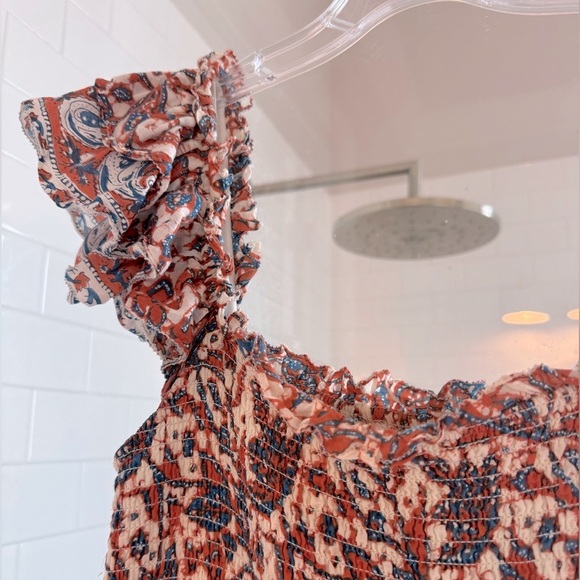 Love the Label Anthropologie smocked tiered women’s maxi dress size small - Picture 6 of 13